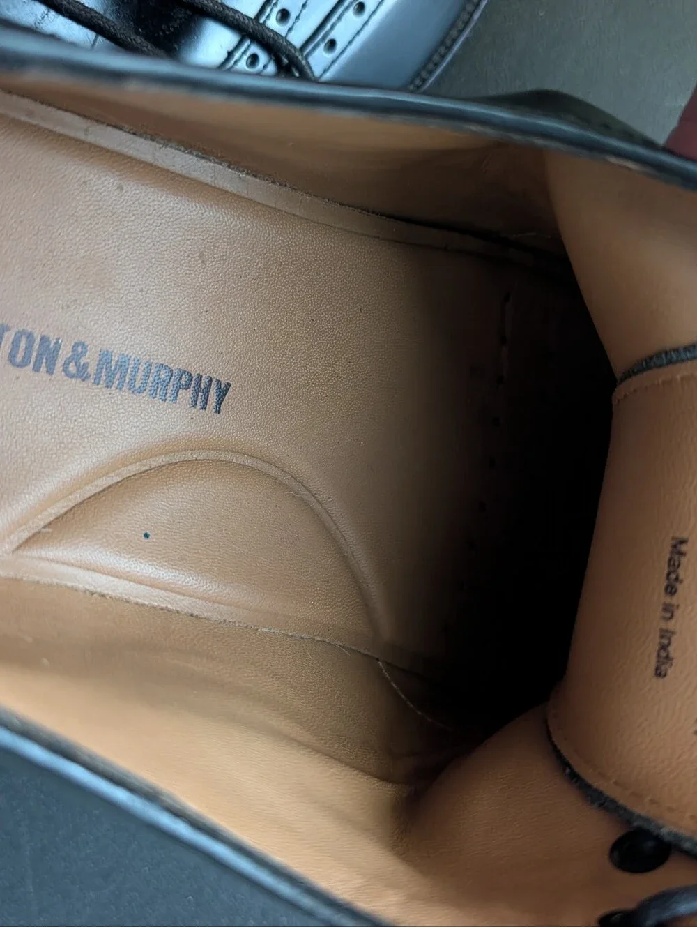 Johnston & Murphy Black Patent Wingtip Derby Shoes